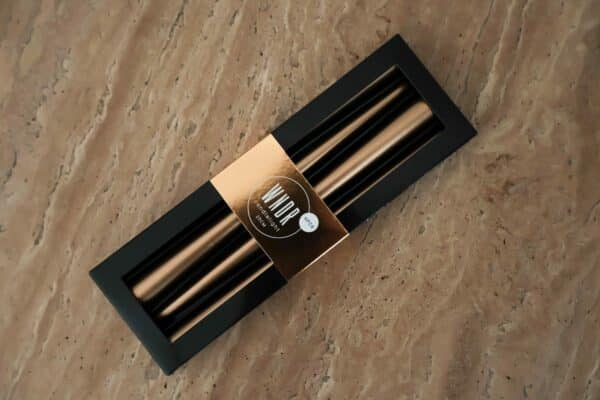 Gouden diner kaarsen set